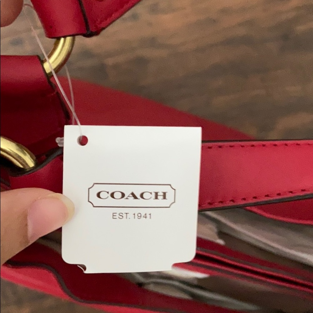 Coach red leather Campbell hobo bag - Picture 9 of 10
